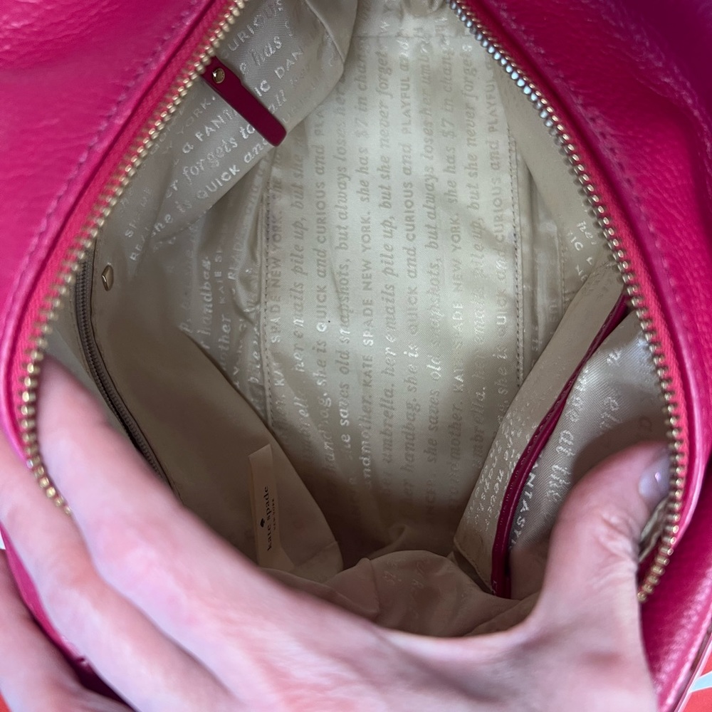 Pre-loved Kate Spade Pink Rectangle Leather Bag with Bow - Picture 13 of 14